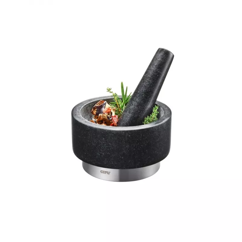 Grūstuvė GEFU 35300 Juoda Nerūdijantis plienas Granitas 14 cm