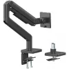 Monitoriaus laikiklis DIGITUS Single, spaustukas, iki 49 colių (124,5 cm), 20 kg, VESA 75x75–100x100, pasvirimas -20° iki 50°, aukščio reguliavimas, juodas