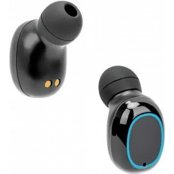 Manhattan Bluetooth į ausis įdedamos ausinės, juodos, mikrofonas, integruoti valdikliai, atsparios prakaitui, triukšmą izoliuojančios, 5 valandų naudojimo laikas, maksimalus nuotolis 10 m, įkrovimo dėklas su išorine baterija (1200 mAh), Bluetooth v5.0, USB-A įkrovimo laidas pridedamas, 3 metų garantija
