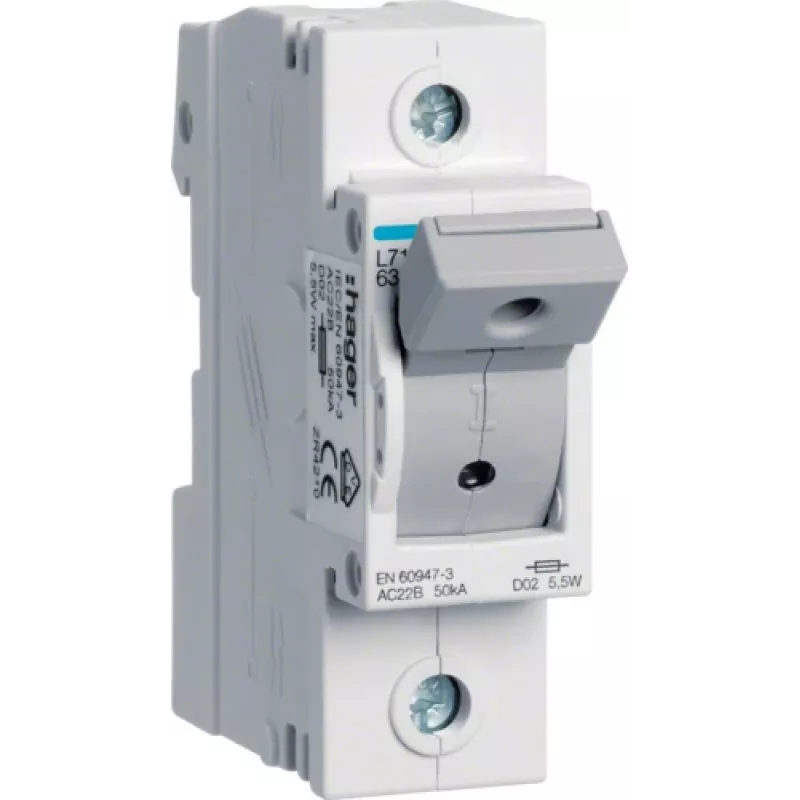 Hager jungiklis su saugikliu L71M pol 63A D0 1 (L71M)