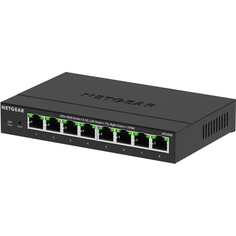 NETGEAR MS308E Nevaldomas 2.5G Ethernet (100/1000/2500) Juodas