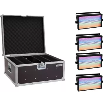 EUROLITE LED Super Strobe Set 20000679 — 4 LED blykstės šviestuvai su transportavimo dėklu
