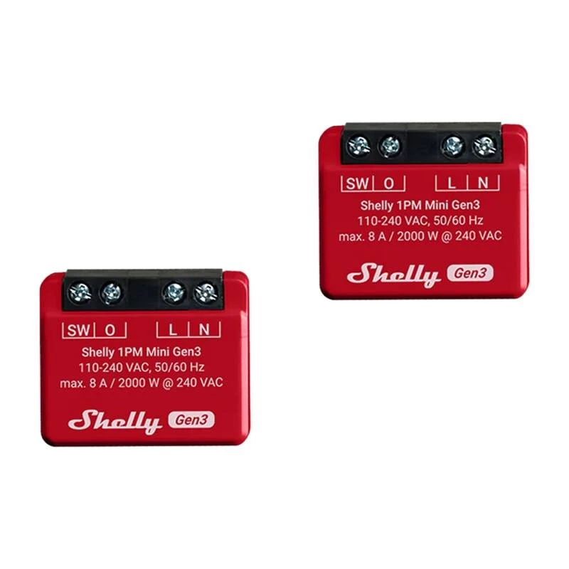 Išmanusis jungiklis „Shelly 1PM Mini Gen3“ 1P belaidis 110–240 V