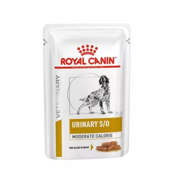 Šlapias šunų maistas Royal Canin Urinary S/O Moderate Calorie pakeliai 12 x 100 g, suaugę šunys, 80% drėgmės, 8% baltymų