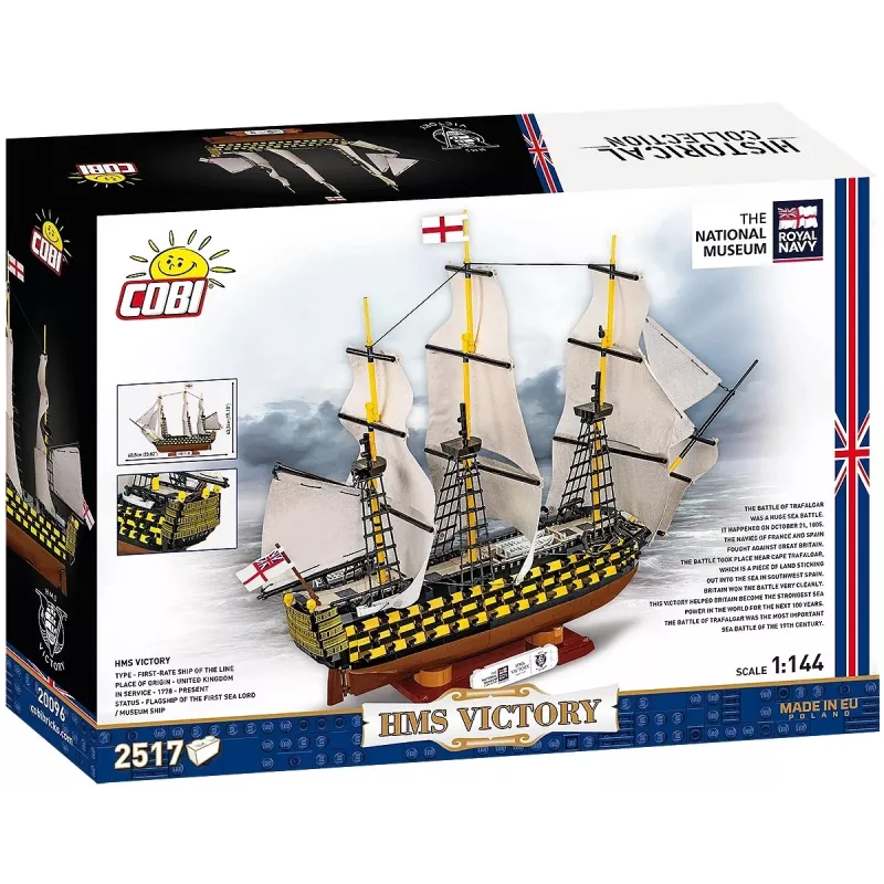 „Cobi“ konstravimo rinkinys „HMS Victory“ — 2 517 detalių, detalizuotas istorinio burlaivio modelis