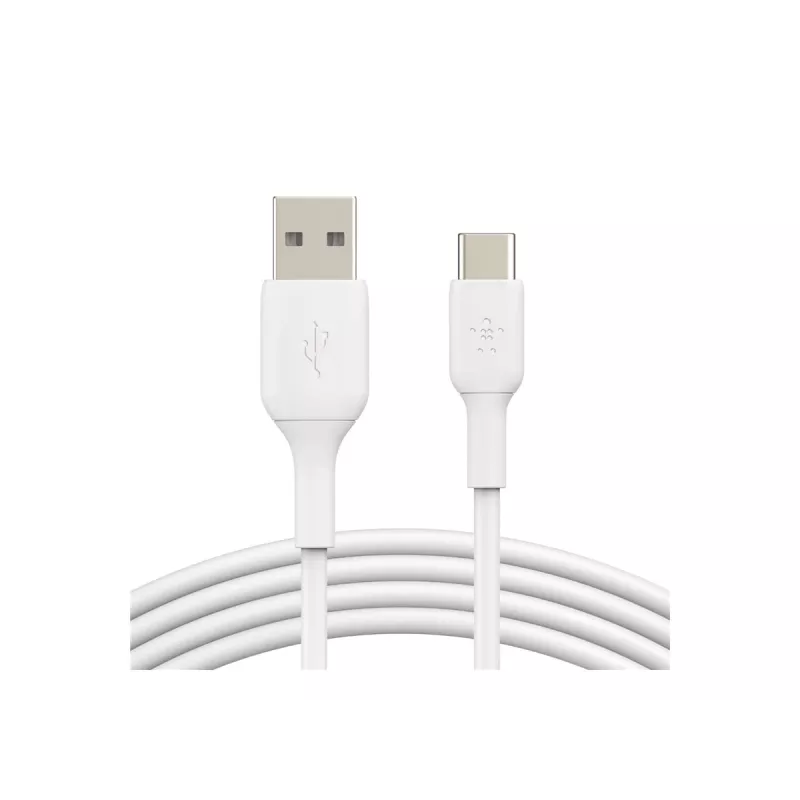 PVC laidas USB-C į USB-A 15 cm baltas
