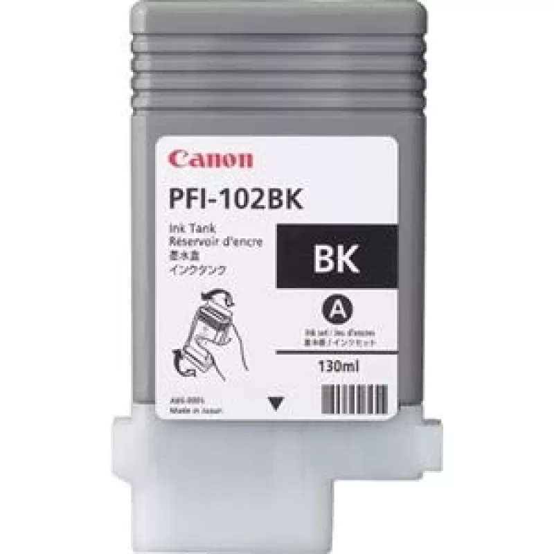 Rašalo kasetė Canon PFI-102BK juoda 130 ml, skirta imagePROGRAF spausdintuvams