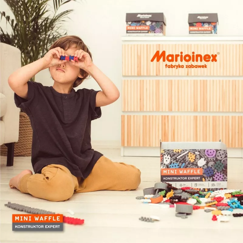 Žaislinis konstruktorius Marioinex Blocks mini Waffle Expert — 100 detalių, įvairiaspalvis, amžius 3+