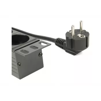 Maitinimo skirstymo blokas GEMBIRD EG-PDU-014 — 8× F tipo lizdai, 16 A, 3 m laidas, 1U stovas, 3680 W, juodas