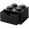 LEGO stalo stalčius 4, juoda laikymo dėžutė, su kaištukais