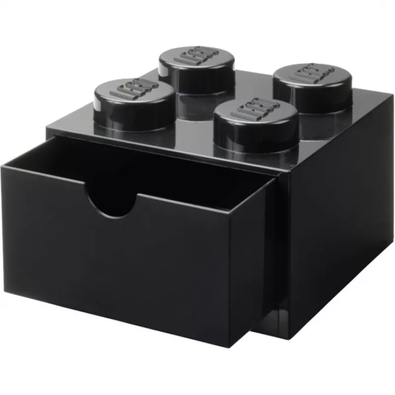 LEGO stalo stalčius 4, juoda laikymo dėžutė, su kaištukais