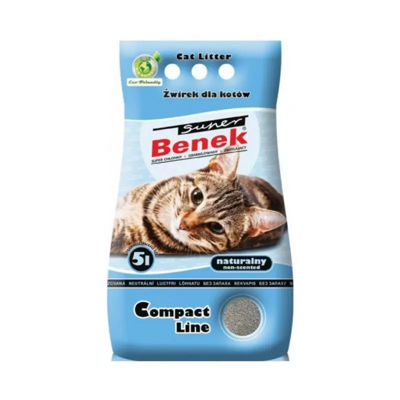 Sulipantis kačių kraikas Super Benek Certech Super Benek Compact, bentonito granulės, 5 l, greitai sugeriantis, kvapų šalinimas