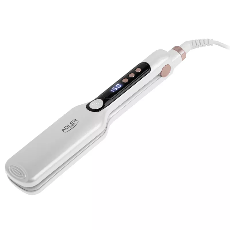 Plaukų tiesintuvas Adler AD 2325 — keraminės plokštelės, 7 temperatūros lygiai, 140–220°C, 120 W, 1,8 m laidas