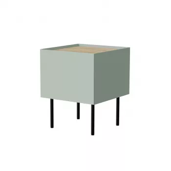 Naktinis staliukas Cama Meble FELLINI 40x41x60, alyvuogių spalvos su alyvuota ąžuolo viršutine dalimi, 1 stalčius, pakuotėje 2 vnt.
