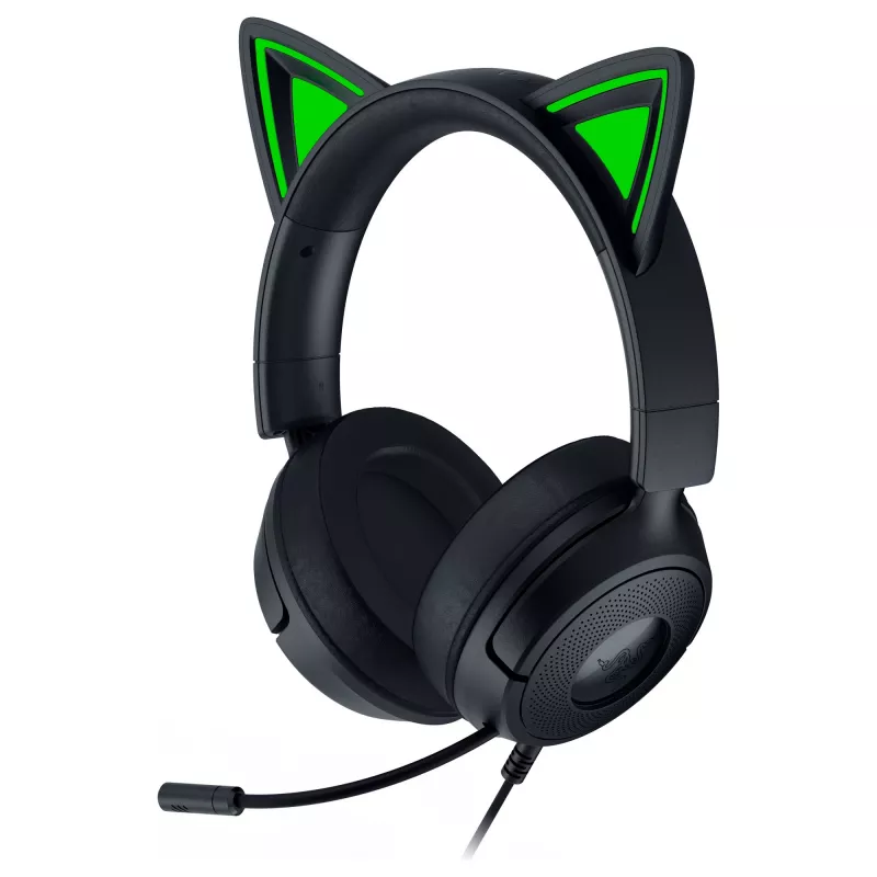 Laidinės žaidimų ausinės Razer Kraken Kitty V3 X — antausinės, integruotas mikrofonas
