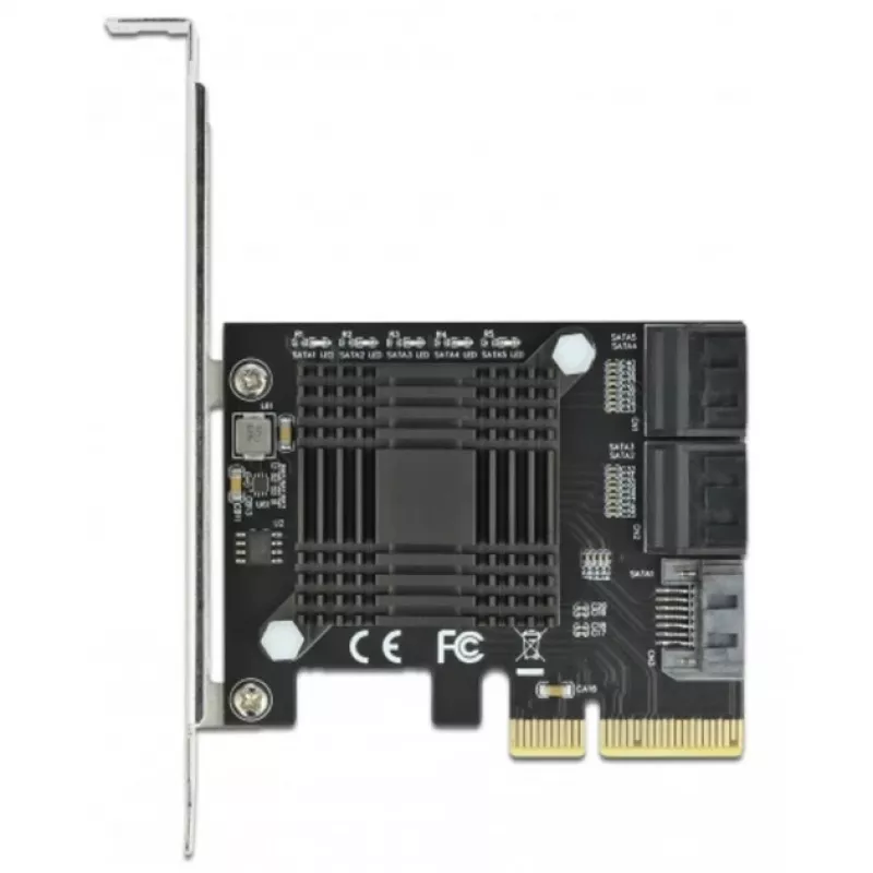 SATA PCI Express x4 kortelė DeLOCK 5 prievadų žemo profilio formos