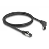 Tinklo kabelis DeLOCK RJ45 Cat.8.1 90° į viršų lenktas / tiesus 1m juodas