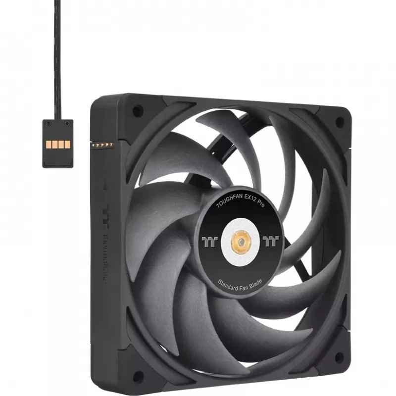 Thermaltake TOUGHFAN EX12 Pro Swappable Edition 120 mm korpuso ventiliatorius, 3 vnt. pakuotė, juodas