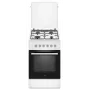 Elektrinė-dujinė viryklė MPM MPM-56-KGM-04, 4 degikliai, 56 cm, elektrinė orkaitė, juoda