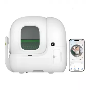 Atviras kačių tualetas PETKIT Purobot Max Pro — Baltas, 657×538×603 mm, 12 V adapteris