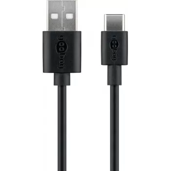 Goobay | USB-C įkrovimo ir sinchronizavimo laidas (USB-A > USB-C) | 38675 | Juodas | RJ-45 | RJ-45 90°