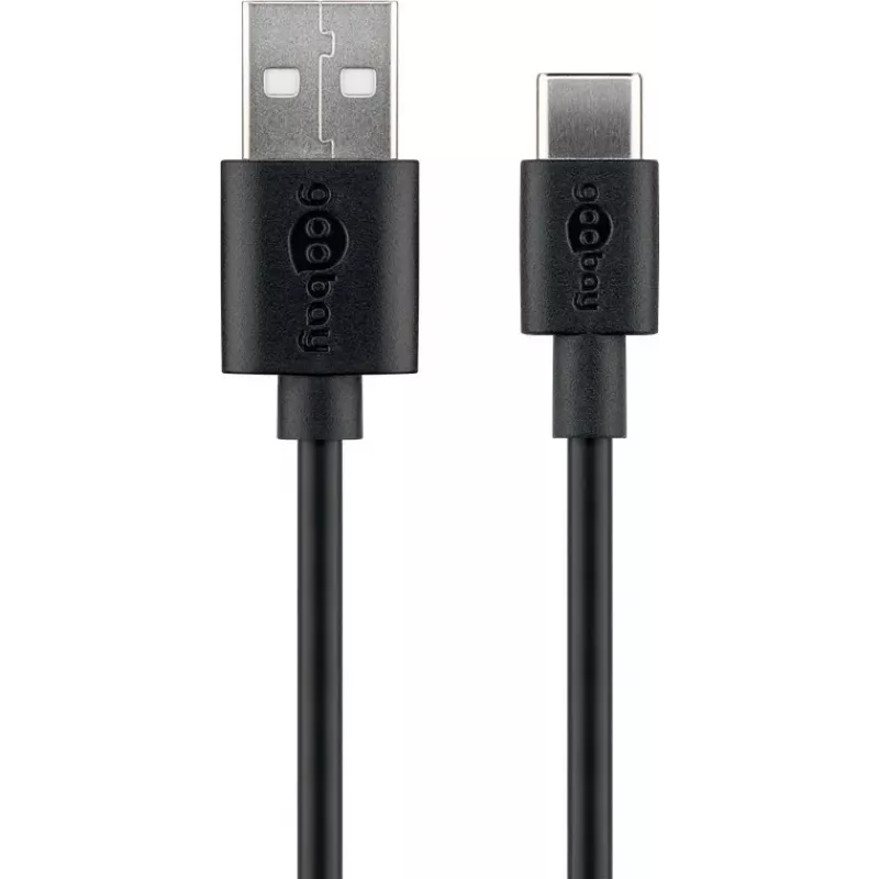 Goobay | USB-C įkrovimo ir sinchronizavimo laidas (USB-A > USB-C) | 38675 | Juodas | RJ-45 | RJ-45 90°