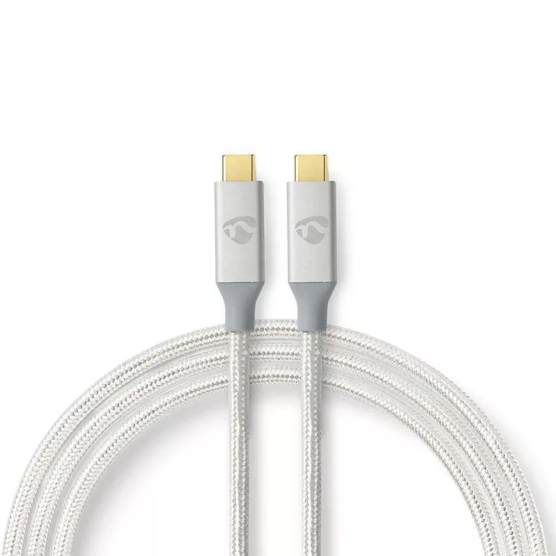 Nedis CCTB64020AL10 USB laidas, sidabrinis