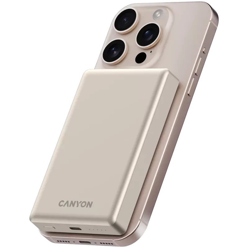 Canyon OnCharge 510 - Powerbank - 10.000 mAh - į USB-C - iš USB-C PD 20W + belaidis magnetinis