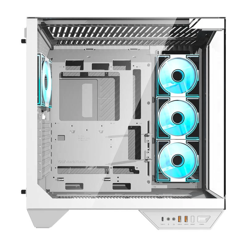 Darkflash DY470 kompiuterio korpusas (baltas) + 4 ventiliatoriai