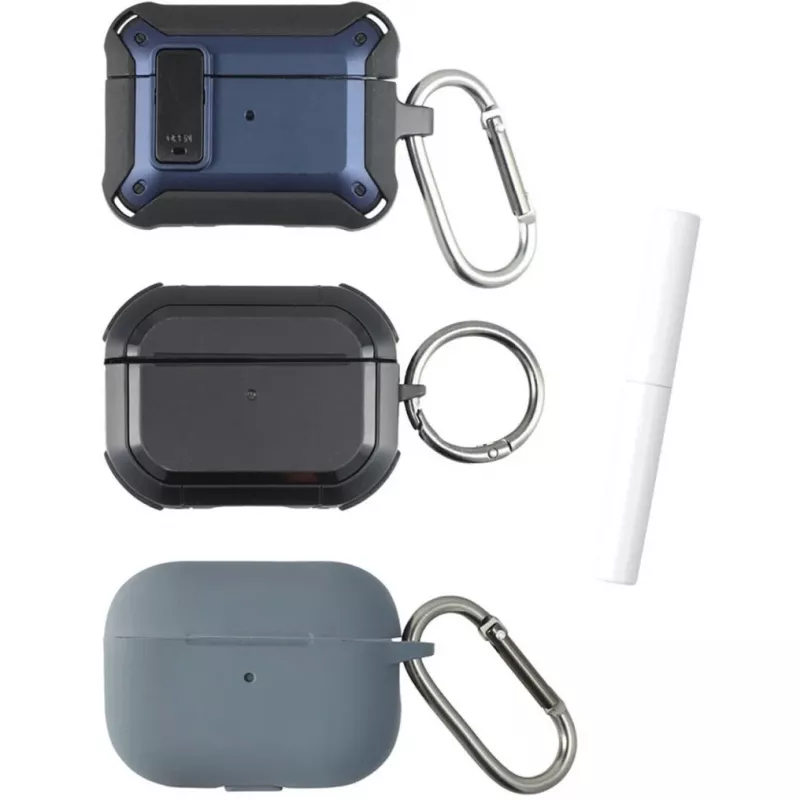 4smarts Case Set Alpha AirPods Pro 2.3er rinkinys mėlyna.pilka.juoda