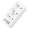 Maitinimo skirstytuvas MACLEAN MCE248 F/W — 3 kintamosios srovės lizdai (1×16A, 2×6A) + 4×USB (2×A, 2×C PD 20W), EU kištukas, baltas