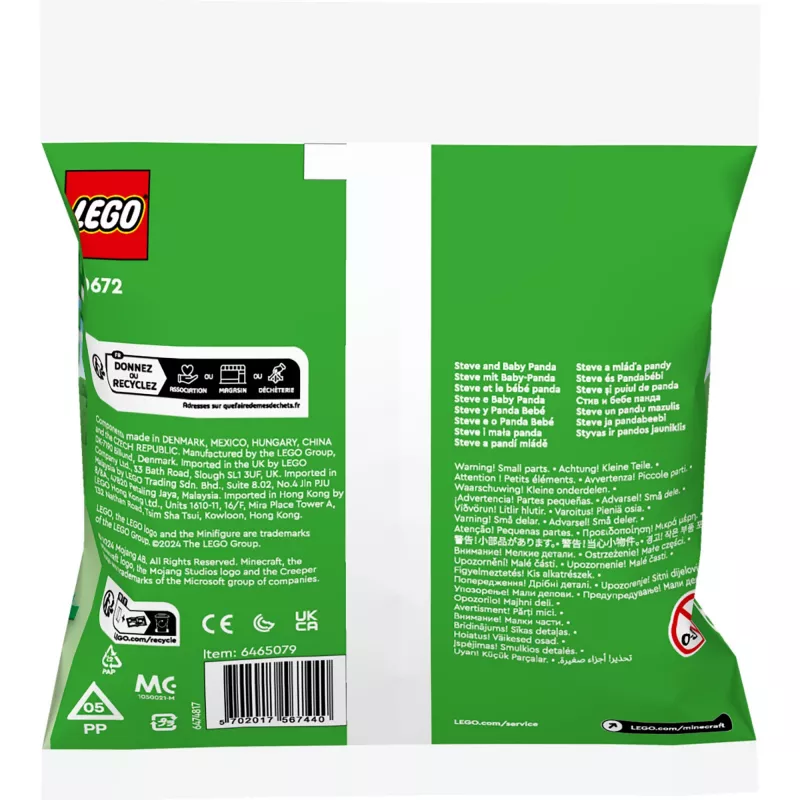 LEGO Minecraft Steve ir mažoji panda 30672 Polybag