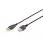 Digitus ASSMANN Basic - USB ilgintuvo kabelis - USB Type A, 4-pin (M) - USB Type A, 4-pin (W) - 3 m (USB/USB 2.0) - Formuotas - Juodas (AK-300200-030-S)