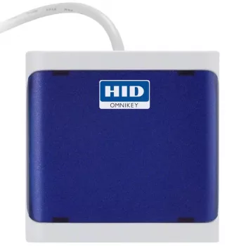 Kortelių skaitytuvas OMNIKEY 5023 tamsiai mėlynas — HID OMNIKEY 5023 kontaktinių kortelių skaitytuvas, vieneto spalva tamsiai mėlyna