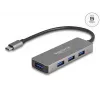 DeLOCK 63173 USB šakotuvas Type-C 5000 Mbit/s Juodas