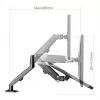 Maclean MC-860N Monitor Mount, su dujine spyruokle, 13-27, 8 kg, juoda