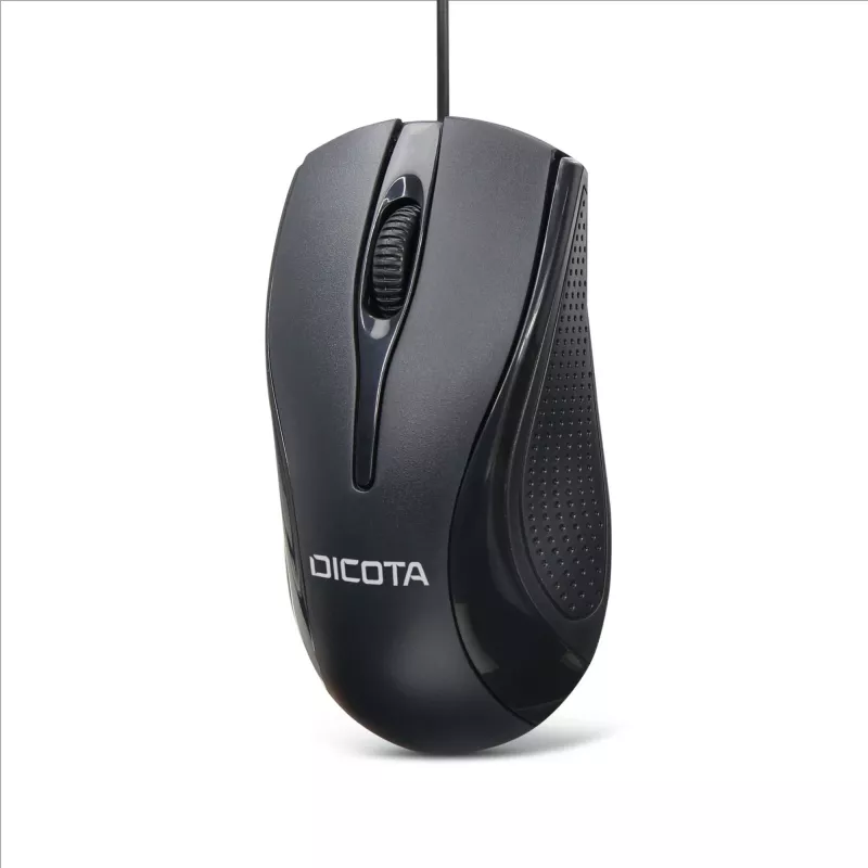 DICOTA - Pelė - dešiniarankiams ir kairiarankiams - Lazerinė - 3 mygtukai - Laidinė - USB - Juoda (D32011)