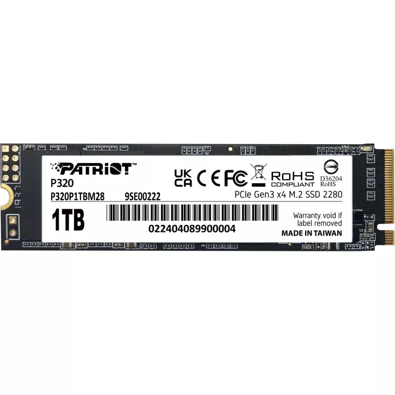 SSD diskas Patriot P320 1TB M.2 2280 PCIe 3.0 x4 NVMe