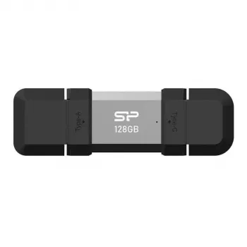 Silicon Power SP128GBUC3C51V1S USB atmintukas 128 GB USB Type-A / USB Type-C 3.2 Gen 1 (3.1 Gen 1) Juoda, Sidabrinė
