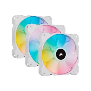 Corsair iCUE SP120 RGB ELITE Performance 120mm Balta PWM ARGB korpuso ventiliatoriaus trigubas rinkinys