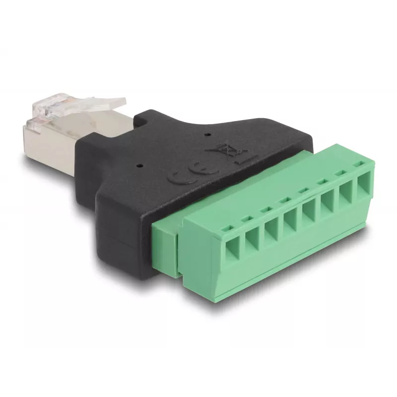 DeLOCK adapteris RJ45 kištukas > gnybtų blokas 8 kontaktų 2 dalių 3,81 mm