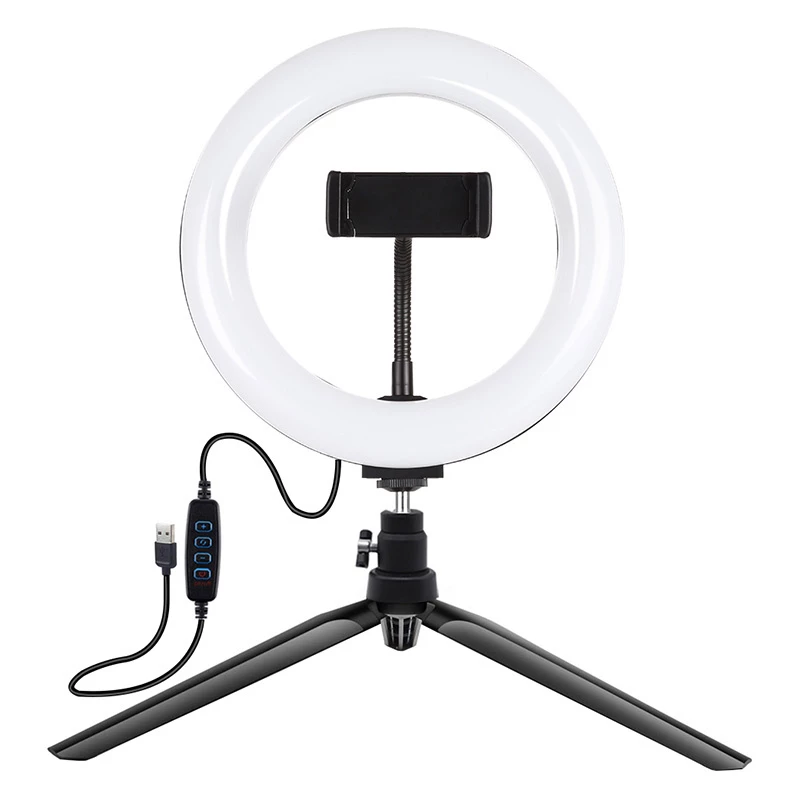 Trikojis laikiklis Puluz su 20 cm LED žiedu vlogams PKT3073B