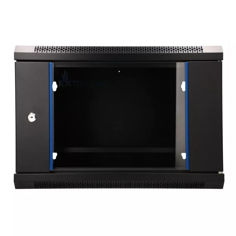 EXTRALINK LITE 6U 530X400 SIENINĖ MONTAVIMO SPINTA JUODA SU LENTYNA