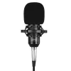 PC mikrofonas MEDIA-TECH MT397S — laidinis, XLR įvestis, 20–20000 Hz, 150 Ω, -32 dB, 2,4 m laidas, stalinis stovas, juodas