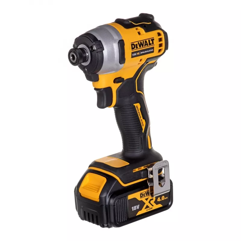 Belaidis elektrinių įrankių rinkinys DeWalt DCK2062M2T — 18 V, grąžtas DCD709 ir smūginis suktuvas DCF809 1/4 colio, 2×4,0 Ah baterijos, dėklas TSTAK II