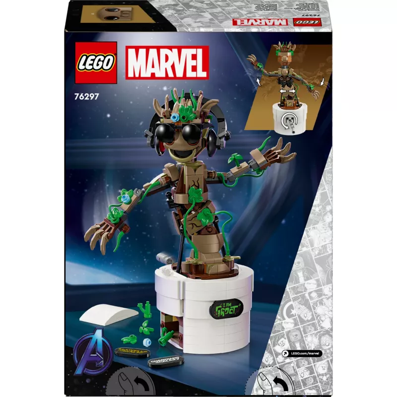 LEGO Marvel Šokantis Grootas – Sukonstruojamas Animuotas Žaislinis Veikėjas „Galaktikos sergėtojai“ – Interaktyvus Rankomis Valdomas Žaidimų Rinkinys Superherojams