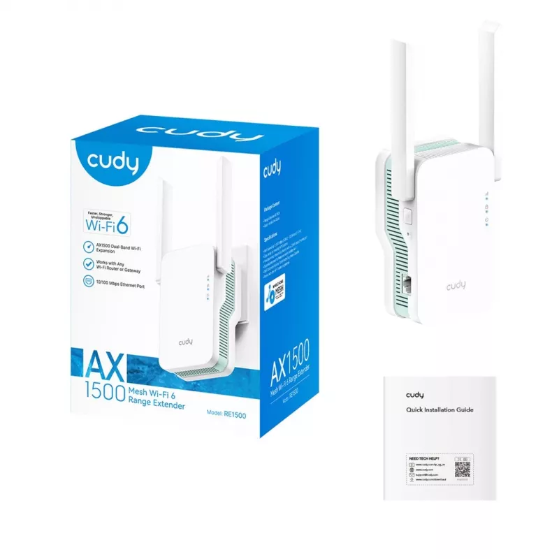 CUDY RE1500 „Mesh“ Wi-Fi 6 signalo stiprintuvas