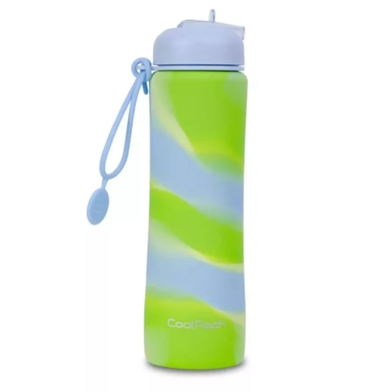 Sportinis vandens butelis cool pack silikoninis vandens butelis Z14770 600 ml mergaitėms mėlynas