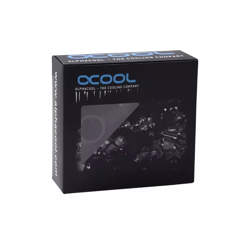 Jungiamųjų detalių rinkinys Alphacool 17475 — žalvarinės jungiamosios detalės, juodos, Ø 22 mm, A 20 mm