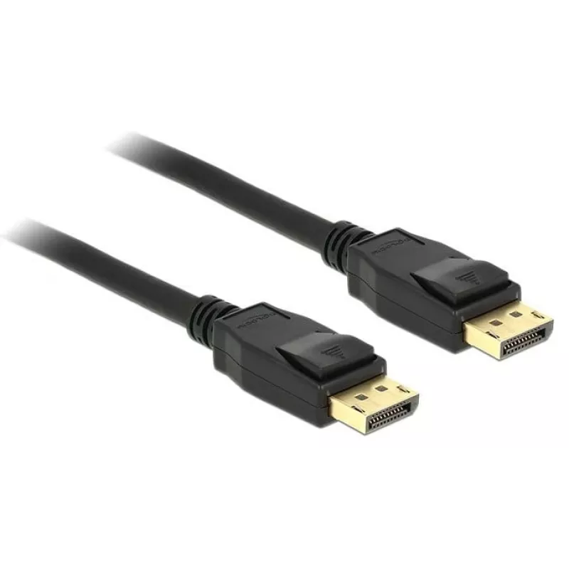 Delock - DisplayPort kabelis - DisplayPort (kištukas) į DisplayPort (kištukas) - 3 m - su užraktu - juodas